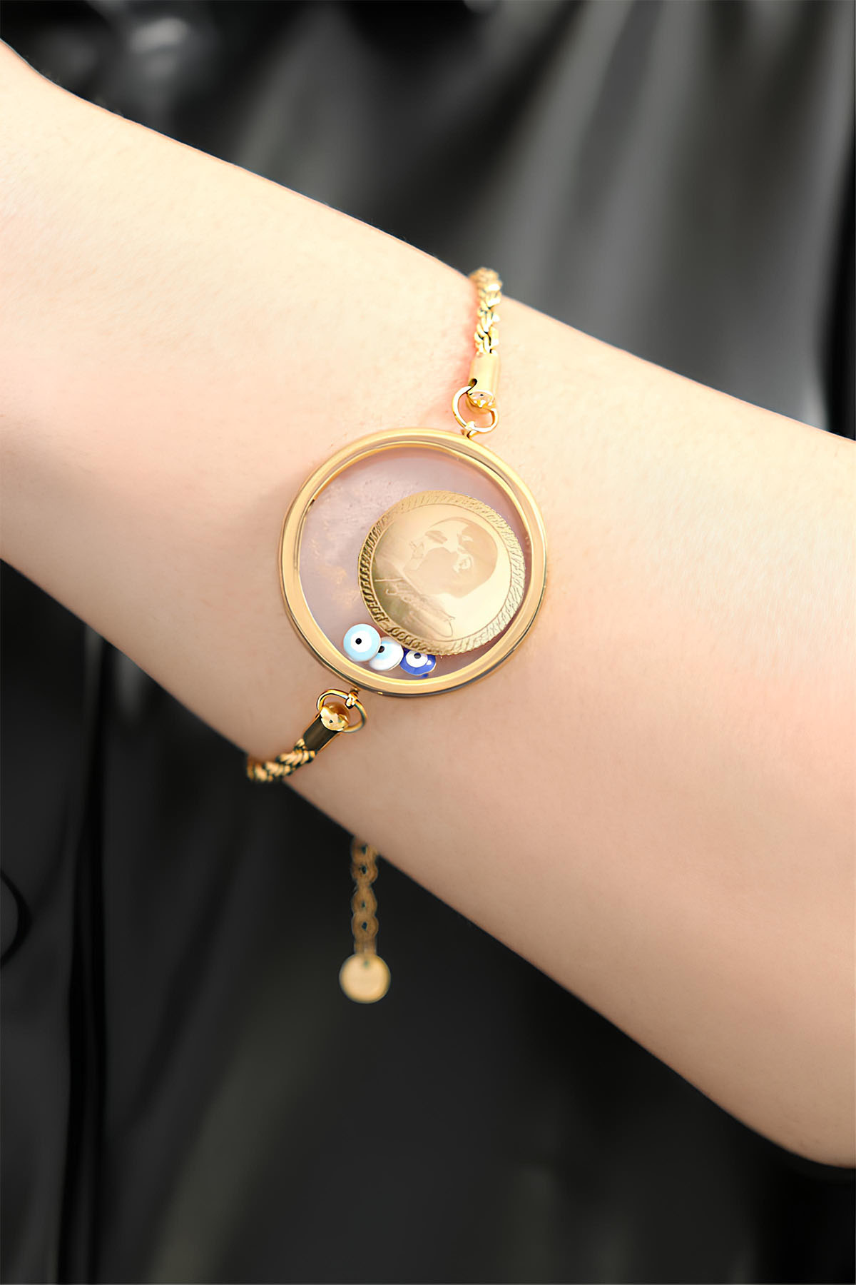 22 Ayar Gram Altınlı Çelik Bileklik 22 Ayar Gram Altınlı Çelik Bileklik