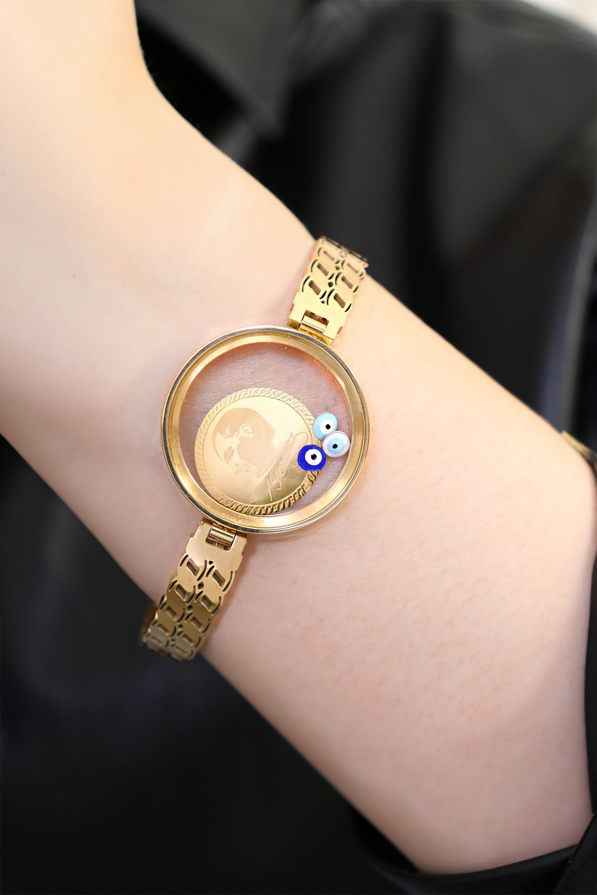 22 Ayar Gram Altınlı Çelik Bileklik 22 Ayar Gram Altınlı Çelik Bileklik