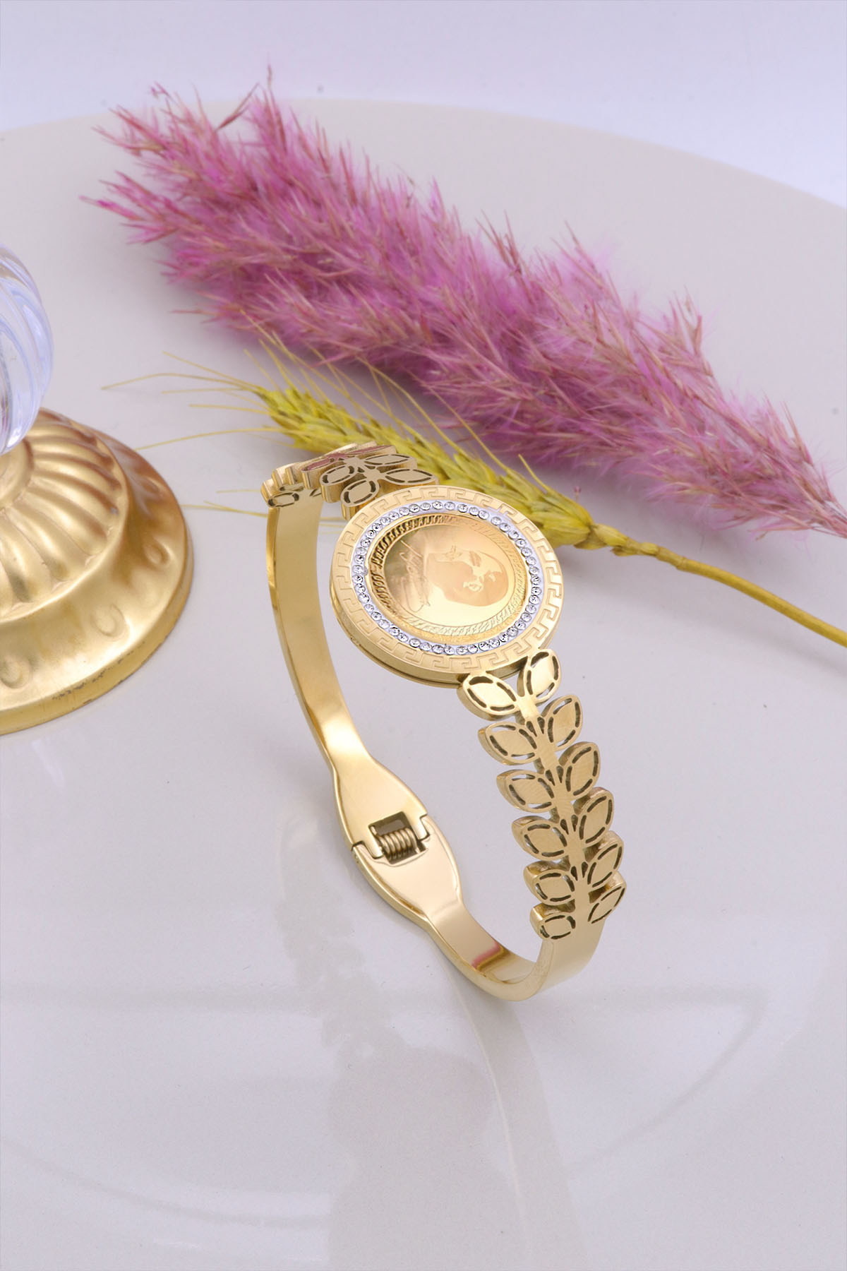 22 Ayar Gram Altınlı Çelik Bileklik 22 Ayar Gram Altınlı Çelik Bileklik