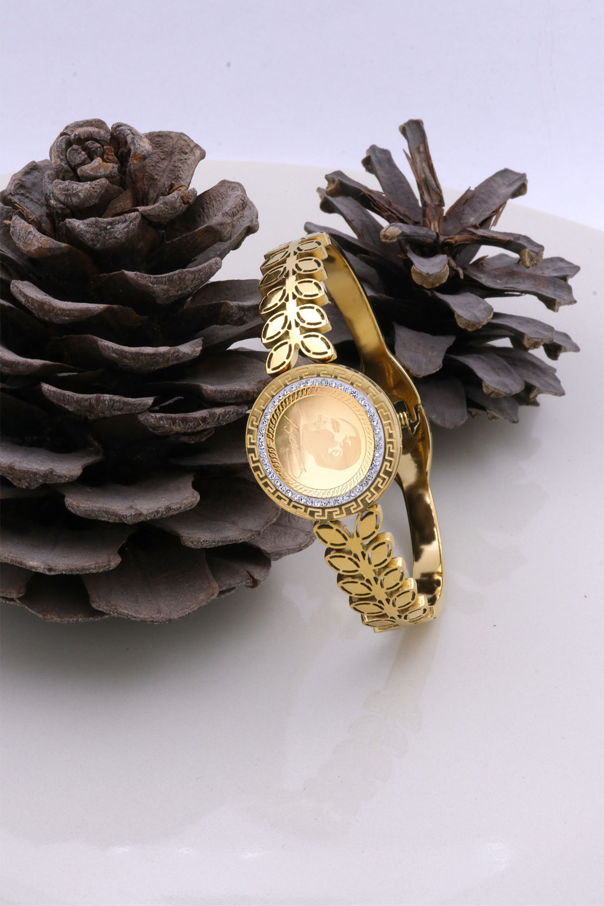 22 Ayar Gram Altınlı Çelik Bileklik 22 Ayar Gram Altınlı Çelik Bileklik