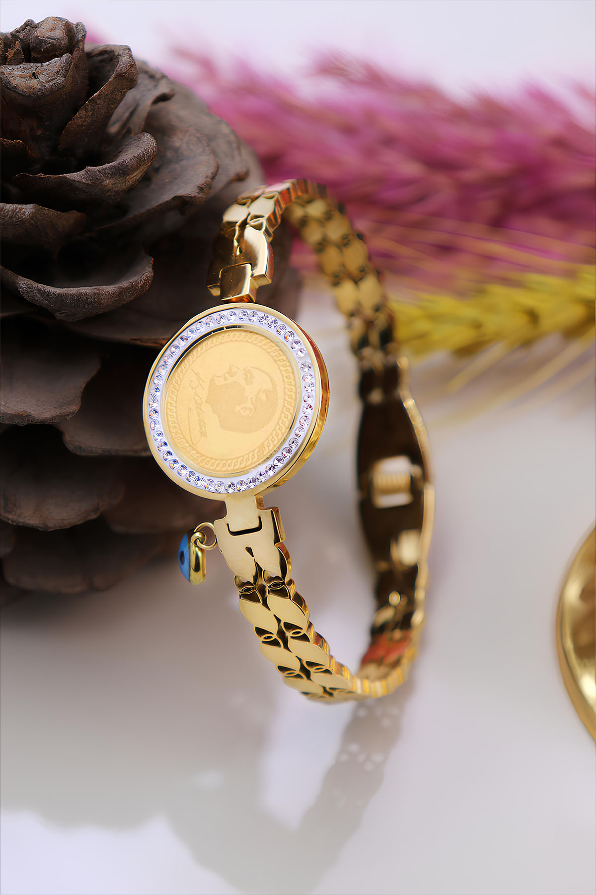 22 Ayar Yarım (0,5) Gram Altınlı Çelik Bileklik 22 Ayar Yarım (0,5) Gram Altınlı Çelik Bileklik