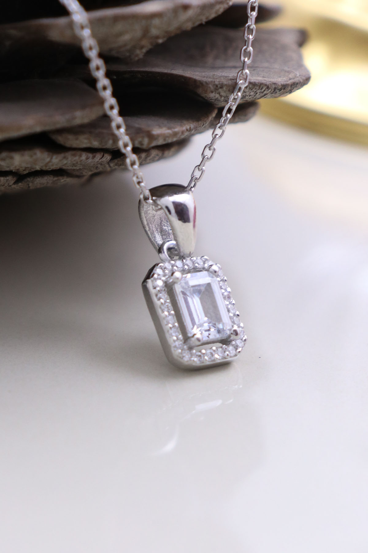 925 Ayar Gümüş Baget Kolye 925 Ayar Gümüş Baget Kolye