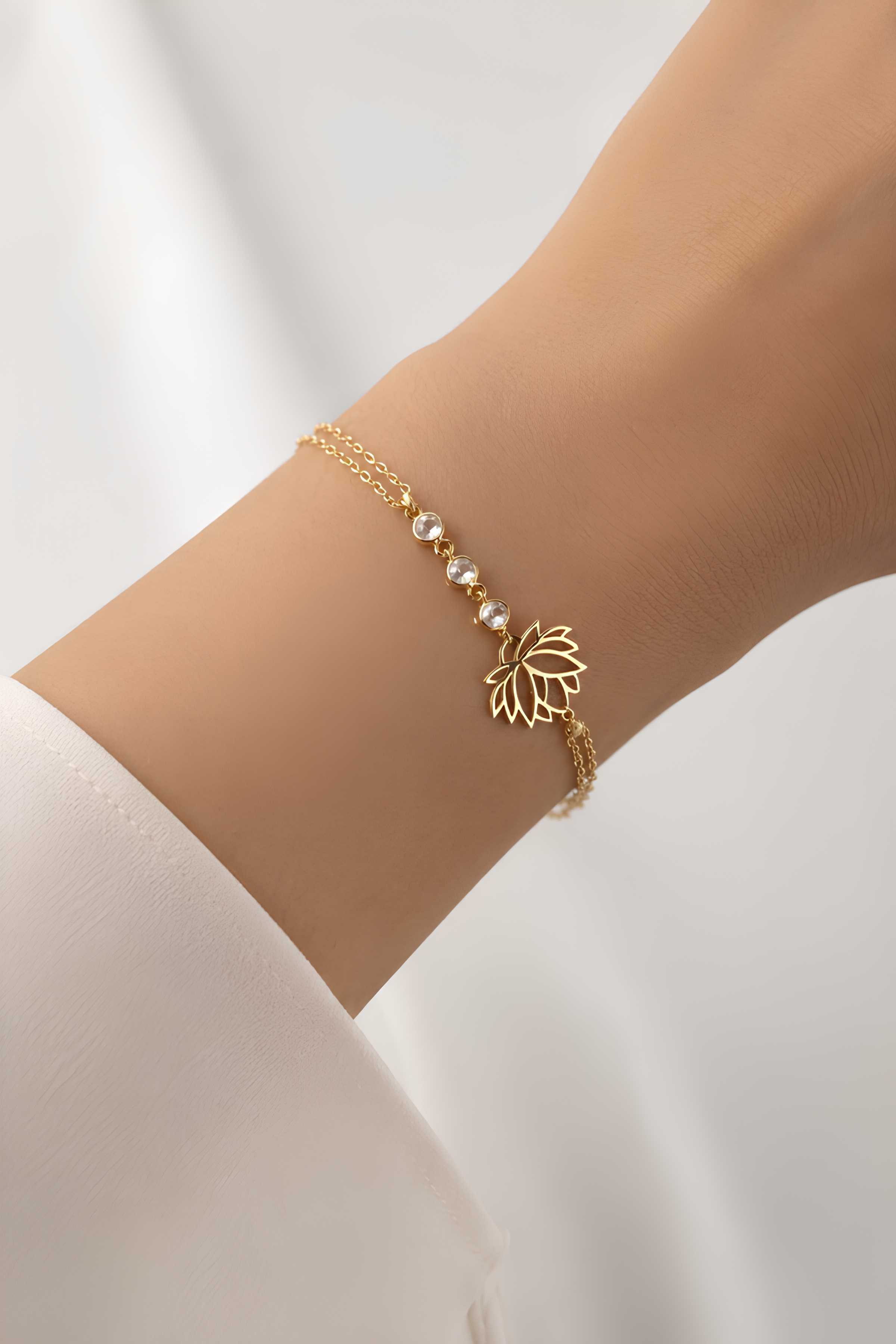 14 Ayar Lotus Model Altın Bileklik