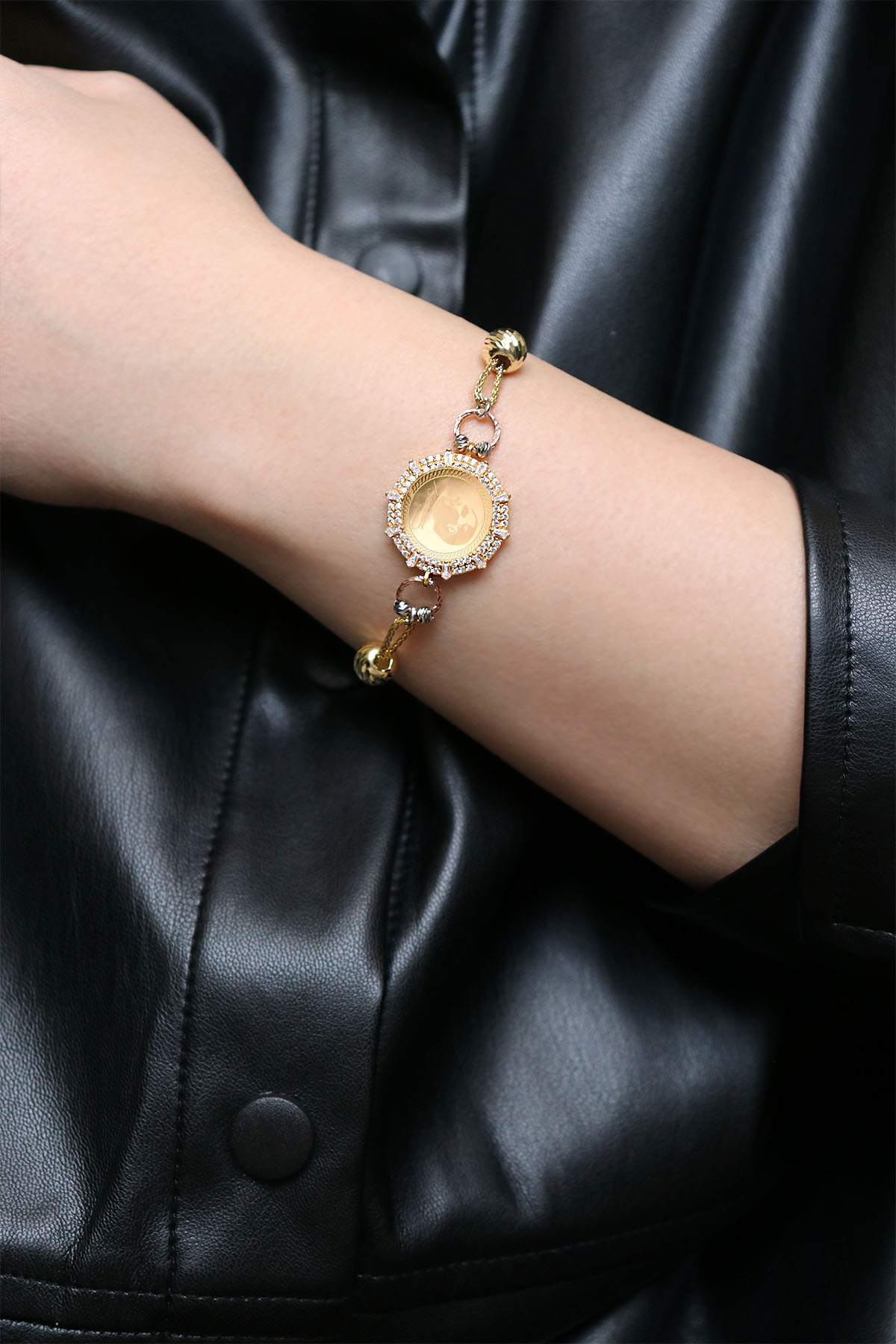 22 Ayar Gram Altınlı 925 Ayar Gümüş  Bileklik 22 Ayar Gram Altınlı 925 Ayar Gümüş  Bileklik